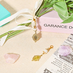 Овальный подвесной декор из нержавеющей стали 304 и стекла&nbsp;HJEW-CA00007