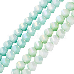 2 нити 2-х цветные антикоррозийные гальванические стеклянные бусины&nbsp;GLAA-TA0003-67