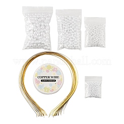 Наборы для изготовления резинки для волос с имитацией жемчуга своими руками&nbsp;DIY-LS0003-76