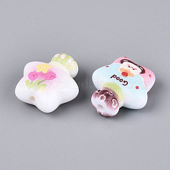 Печатные непрозрачные акриловые бусины&nbsp;SACR-T018-13M