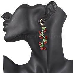 Серьги с заклепками из стеклянных бусин&nbsp;EJEW-MZ00505