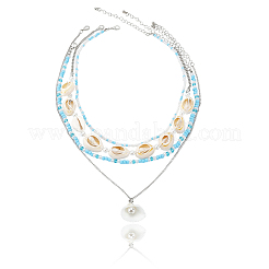 Комплект ожерелий из сплава и искусственного жемчуга&nbsp;NJEW-WH20007-02B