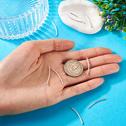 10шт изогнутая трубка 925 бусины из стерлингового серебра&nbsp;STER-TA0001-43B