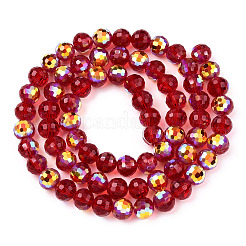 Прозрачные стеклянные бусины гальваническим пряди&nbsp;EGLA-N012-001-B02