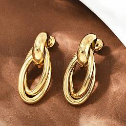 Овальные серьги-гвоздики из нержавеющей стали 304&nbsp;EJEW-I319-01G