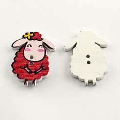 2 отверстия печатных деревянные кнопки X-BUTT-R031-108