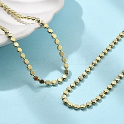 Латунные плоские шариковые цепочки ожерелья для женщин&nbsp;LS-NJEW-U035-01G