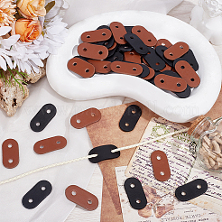 50 шт. 2-х цветные пуговицы из искусственной кожи с 2 отверстиями&nbsp;BUTT-CL0001-05B