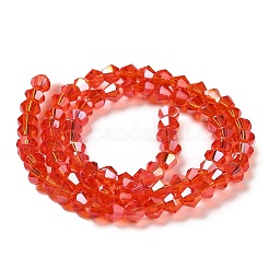 Прозрачные стеклянные бусины гальваническим пряди&nbsp;GLAA-F029-4mm-A14