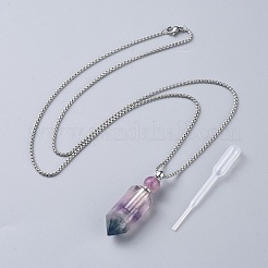 Ожерелья кулона бутылки дух натурального драгоценного камня&nbsp;NJEW-F251-09P