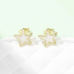 Серьги-гвоздики из латуни&nbsp;LS-EJEW-B152-01G-05