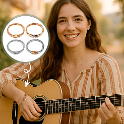 24шт 4-цветный регулируемый сплав пружинный эластичный браслет для женщин&nbsp;BJEW-PH0004-51