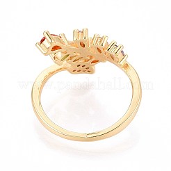 Манжеты из латуни с микро паве кубический цирконий для женщин&nbsp;KK-T071-72G