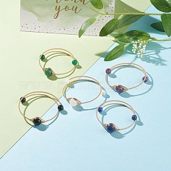 Натуральный драгоценный камень круглый браслет из бисера&nbsp;BJEW-JB07816