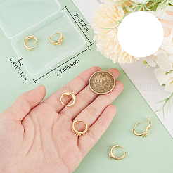 10шт латунные серьги-кольца с микро-паве из прозрачного кубического циркония&nbsp;KK-BBC0015-61