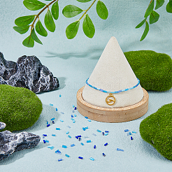 10 цвет синий серия прозрачные цвета блестящие стеклярусные бусины&nbsp;SEED-DC0001-07