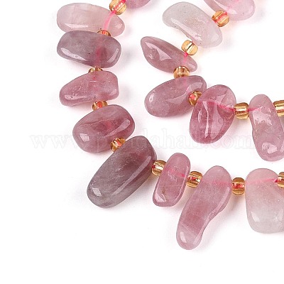 Природного розового кварца нитей бисера&nbsp;G-Z091-A34-1