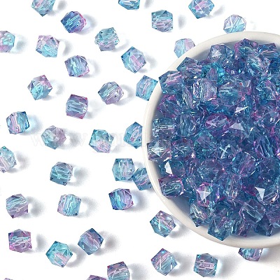 300 шт. двухцветные прозрачные акриловые бусины&nbsp;ACRP-YW0001-16H-1