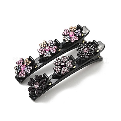 Модные двухслойные заколки крокодил со стразами и смолой&nbsp;LS-PHAR-P005-25-1