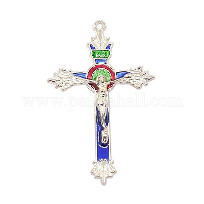 Сплав эмали крест распятие подвески&nbsp;ENAM-J131-01S-1