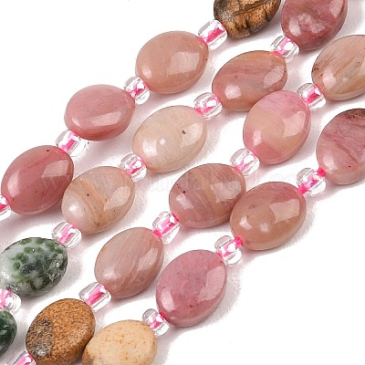 Натуральные нити из зеленопятнистой яшмы&nbsp;G-Z135-A09-1