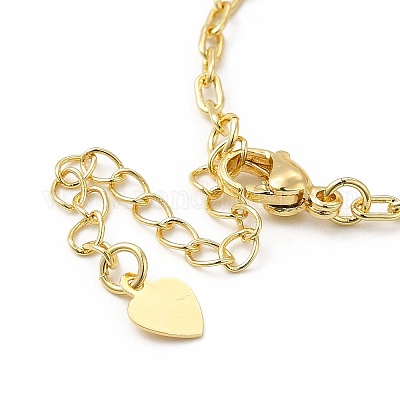 Красочный кубический цирконий браслет с сердечком BJEW-E073-02G-1