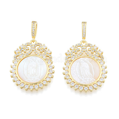 Латунные микропаве прозрачные подвески с фианитом KK-N227-135-1