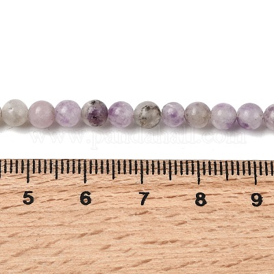 Натуральный лепидолит / пурпурный слюдяный камень бисер пряди&nbsp;G-K410-06-4mm-A-1