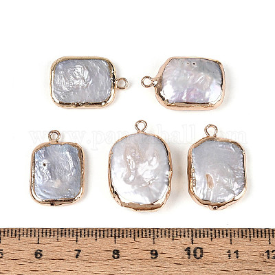 Прямоугольные подвески из натурального жемчуга кеши&nbsp;LS-PEAR-S020-D10-1