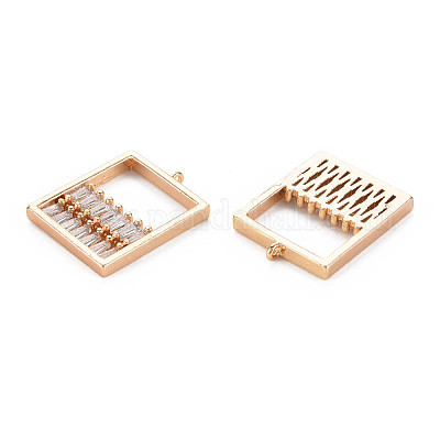 Латунные микропаве прозрачные подвески с фианитом KK-S364-025-1