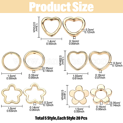 100шт ccb пластиковая рамка для бусин&nbsp;CCB-YW0001-64G-1