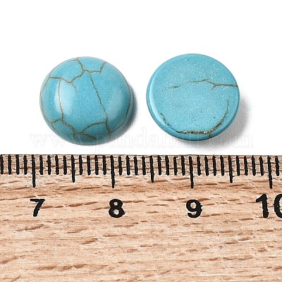 Синтетических бирюзовый кабошон&nbsp;G-P393-R64-12MM-1
