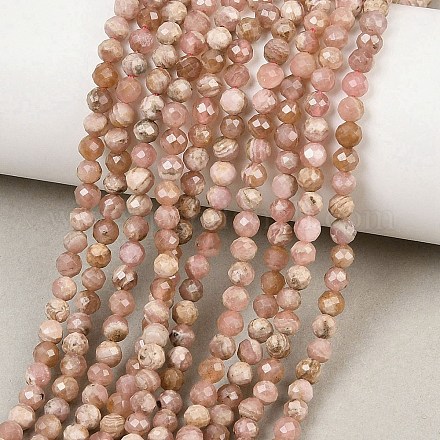 Природные родонит бисер нитей&nbsp;G-B175-D10-4mm-1