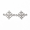 Non-Tarnish 201 Stainless Steel Connector Charms, Christmas Snowflake Links, Stainless Steel Color, 14x18x1mm, Hole: 1.5mm