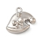 Christmas Brass Charms, Hat with Bowknot, Platinum, 11x13x4mm, Hole: 1.2mm