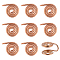 10Pcs Stainless Steel Spiral Pad Cuff Earrings, Wire Wrap Jewelry for Non-pierced Ears, Rose Gold, 14x9x10.5mm