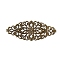 Tibetan Style Iron Filigree Joiners Links, Hollow-out, Horse Eye with Flower, Antique Bronze, 82x35x1mm, Hole: 1.4mm