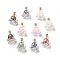 Mixed Gemstones Chips in Rose Glass Bottle Display Decorations, for Witchcraft, 27x39x44.5mm