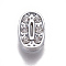 Alloy Rhinestone Slide Charms, Number, Num.0, 11.8x8x4.6mm, Hole: 1.7x8mm