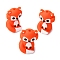 Silicone Beads, Focal Beads, Fox, Orange, 28x19.5x16.5mm, Hole: 2mm