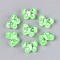 Transparent Glass Beads, Enamel Style, Butterfly, Lawn Green, 10x14.2x6~6.5mm, Hole: 1mm