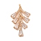 Brass Micro Pave Clear Cubic Zirconia Pendants, Nickel Free, Leaf, Real 18K Gold Plated, 33x18x2.5mm, Hole: 1.2mm