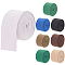 16 Yards 8 Colors Flat Polycotton Bands, for Bag Strap Making, Mixed Color, 38x1.4mm, 2 yards/color
