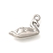 Anti-Tarnish 304 Stainless Steel Pendants, Swan Charm, Stainless Steel Color, 13x20x5.3mm, Hole: 2mm