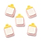 Resin Cabochon, Text Clip, Pink, 15x11x5.5mm