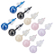 5 Pairs 5 Colors Hypoallergenic Bioceramics Zirconia Ceramic Stud Earrings for Sensitive Ears, Round Ball, Mixed Color, 18x6mm, 1pair/color