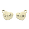 Tibetan Style Alloy Family Charms, Heart with Word dad, Cadmium Free & Nickel Free & Lead Free, Antique Silver, 13x15x3mm, Hole: 3mm