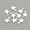 925 Sterling Silver Charms, Star, Silver, 5x6x0.5mm, Hole: 0.5mm