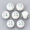Electroplate Glass Beads, Round with Constellations Pattern, Green Plated, Libra, 10mm, Hole: 1.2mm