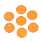 Spray Painted Natural Capiz Shell Disc Charms, Orange, 15x0.5~1mm, Hole: 1.2~1.5mm